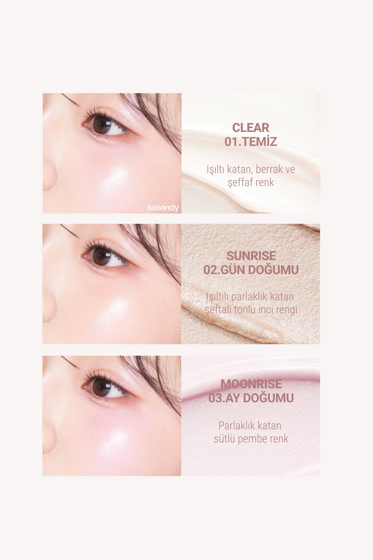 Son & Park - Highlighter Balm (Şeffaf, Altın ve Pembe Tonlarda Yüz Boyutlandırıcı Aydınlatıcı Balm) 4g