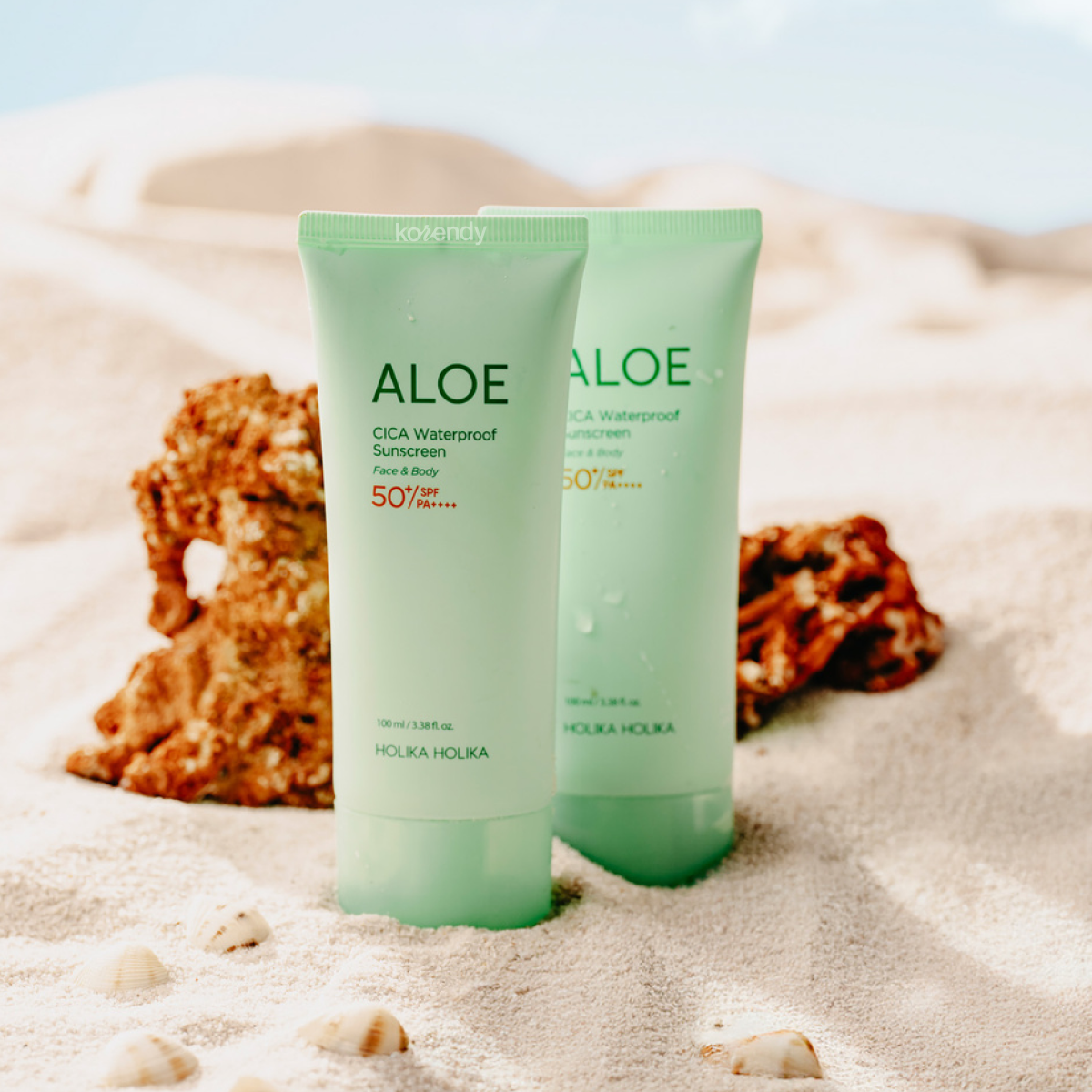 【olive】サンプロテクター＆カーミングジェル Holika Holika Aloe Cica Waterproof Sunscreen SPF50+ – Korendy