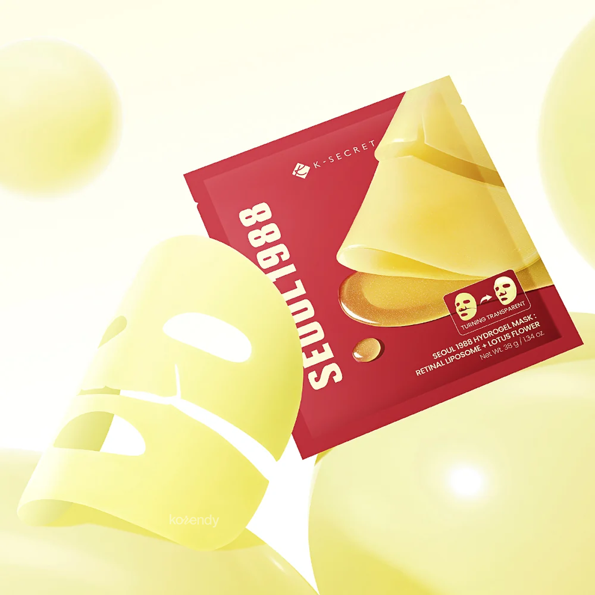 K-Secret - SEOUL 1988 Hydrogel Mask : Retinal Liposome + Lotus Flower 4'lü Maske (Nemlendirici ve Elastikiyet Koruyucu Retinal ve Lotus Çiçekli Hidrojel Maske) 38g (%15-%30 Lansman İndirimi)