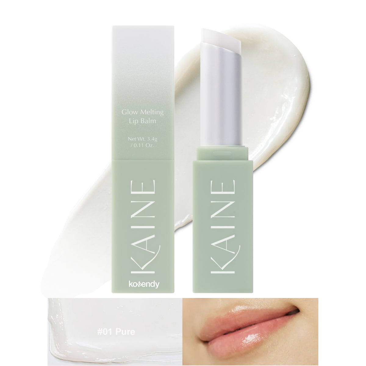 Kaine - Glow Melting Lip Balm (Parlaklık Verici Bariyer Koruyucu Skualenli Vegan Dudak Balmı) 3.7gr