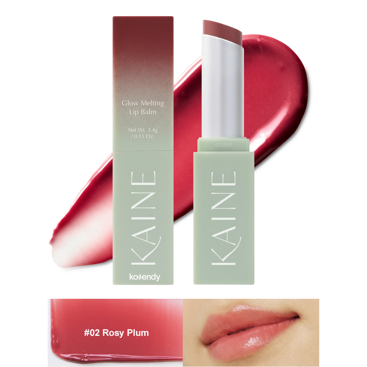Kaine - Glow Melting Lip Balm (Parlaklık Verici Bariyer Koruyucu Skualenli Vegan Dudak Balmı) 3.7gr