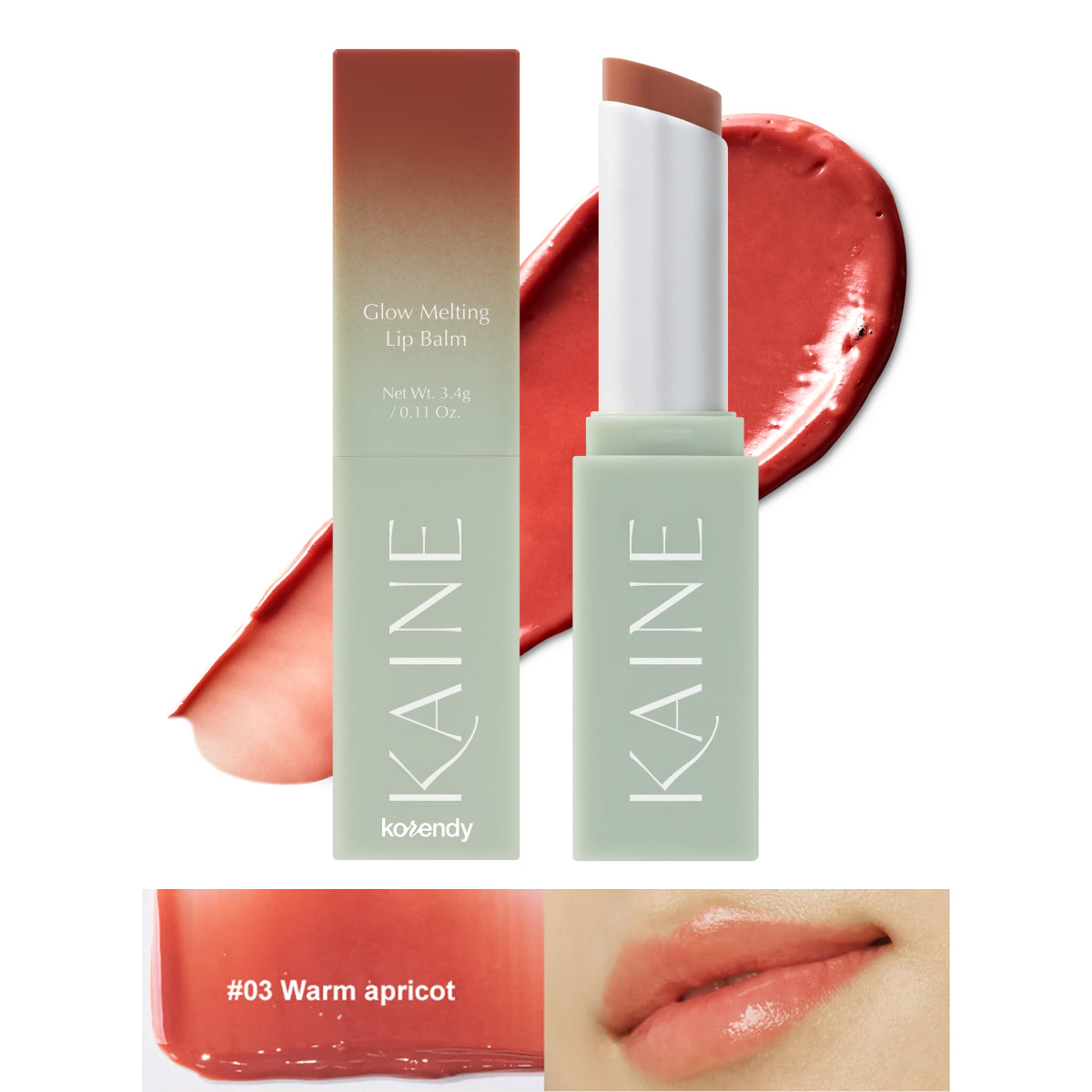 Kaine - Glow Melting Lip Balm (Parlaklık Verici Bariyer Koruyucu Skualenli Vegan Dudak Balmı) 3.7gr