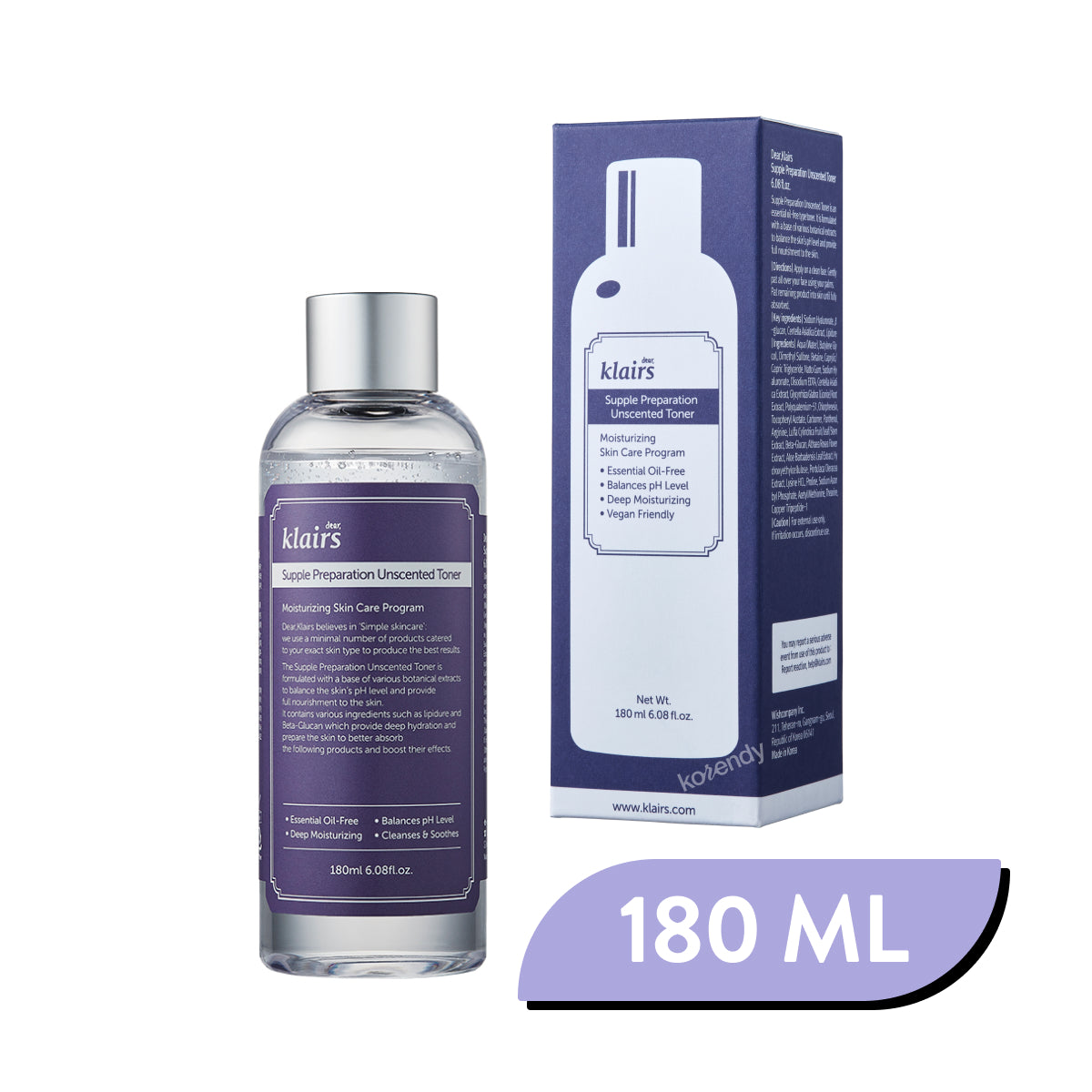 Klairs - Supple Preparation Facial Unscented Toner (Kokusuz