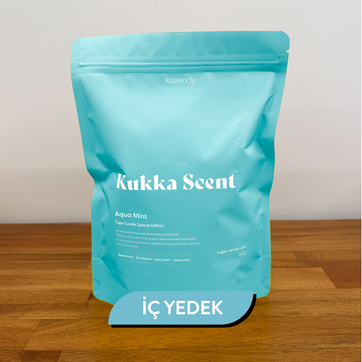 Kukka Scent - Sugar Candle Aqua Mint (Bitkisel Bazlı Fitalat ve Parafin İçermeyen Nane ve Okaliptüs Kokulu İnci Mum)