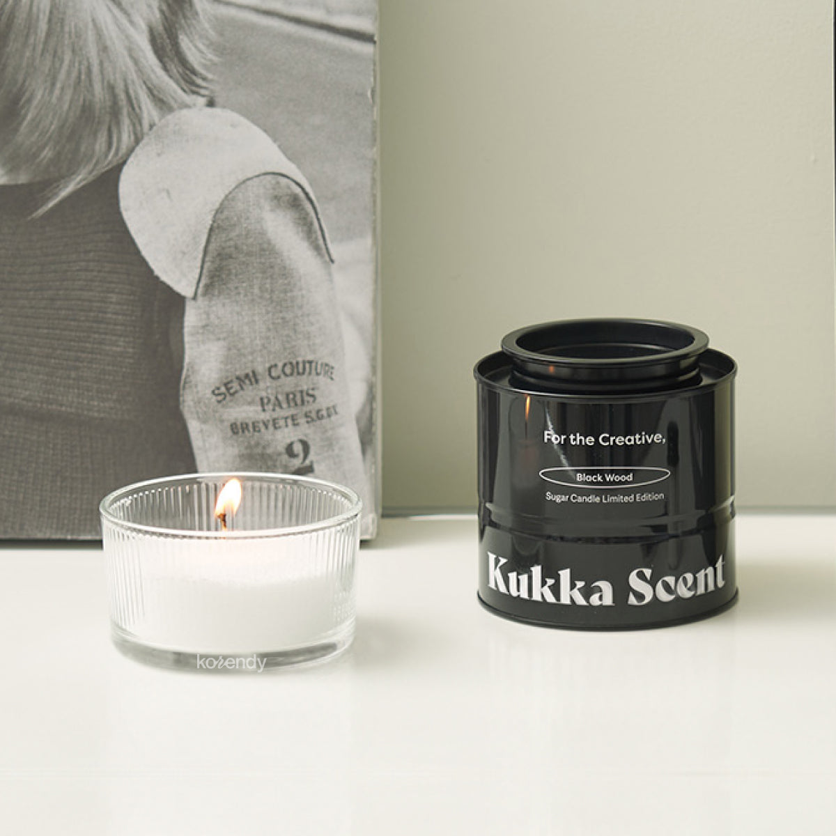 Kukka Scent - Sugar Candle Black Wood (Fitalatsız Parafinsiz, %99 Palm Wax + %1 Aromatik Orman Kokulu İnci Mum) (%15-%30 Lansman İndirimi)