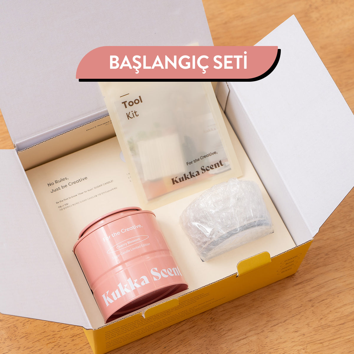 Kukka Scent - Sugar Candle Cherry Blossom (Fitalatsız Parafinsiz, %99 Palm Wax + %1 Kiraz Çiçeği ve Misk Kokulu İnci Mum) (%15-%30 Lansman İndirimi)