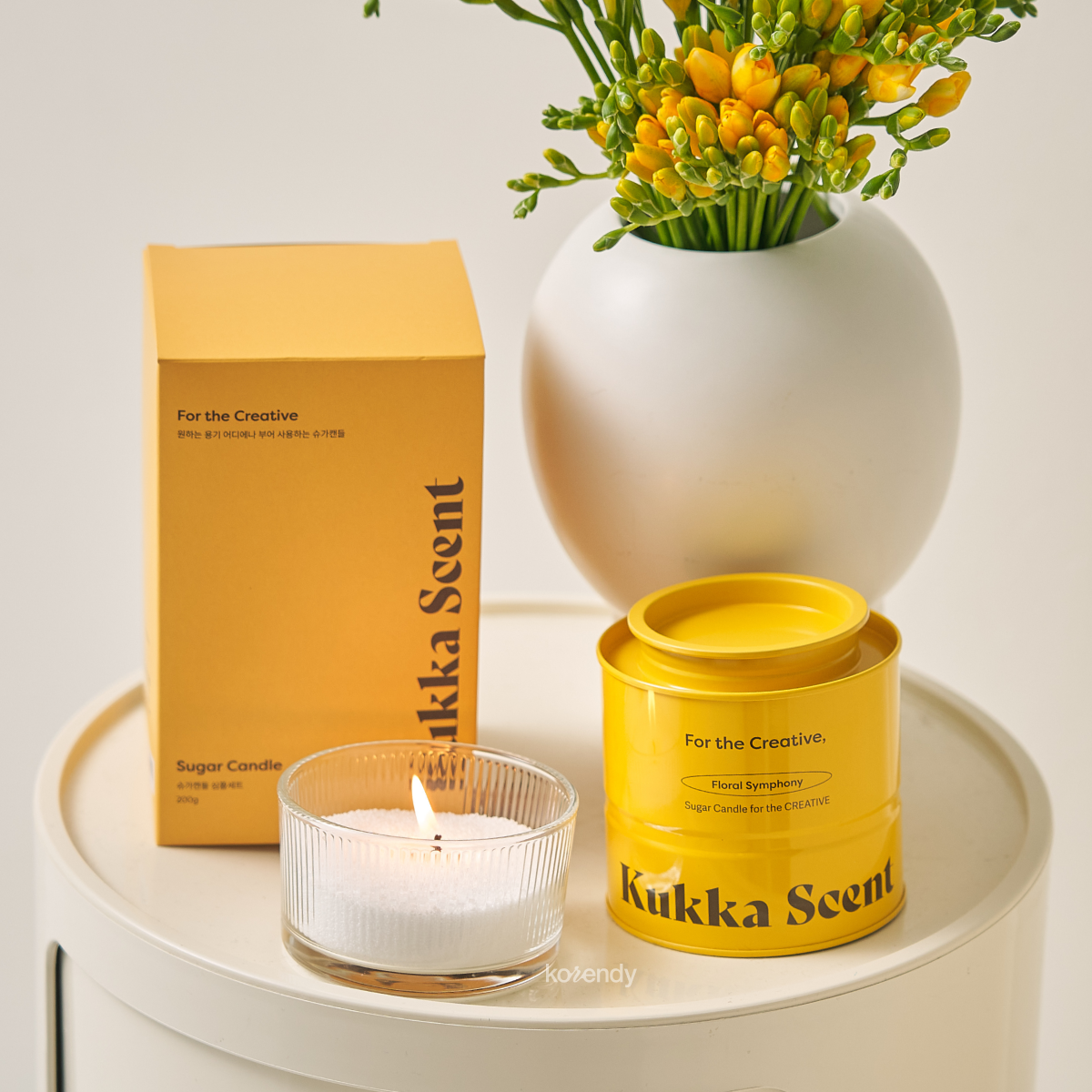 Kukka Scent - Sugar Candle Floral Symphony (Fitalatsız Parafinsiz, %99 Palm Wax + %1 Egzotik Çiçek ve Vanilya Kokulu İnci Mum) (%15-%30 Lansman İndirimi)