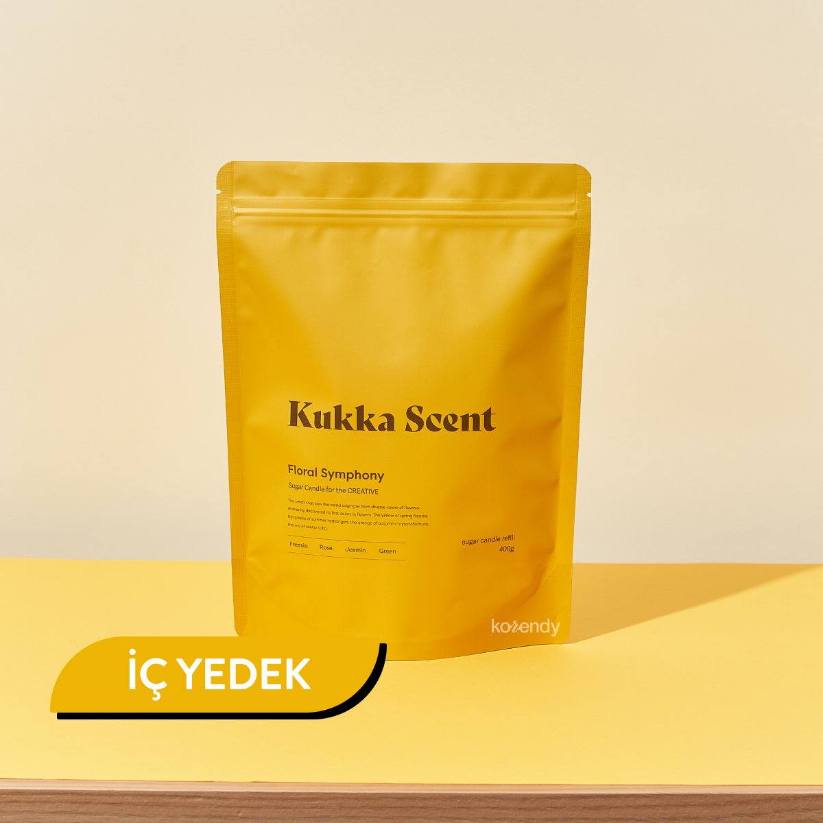 Kukka Scent - Sugar Candle Floral Symphony (Fitalatsız Parafinsiz, %99 Palm Wax + %1 Egzotik Çiçek ve Vanilya Kokulu İnci Mum) (%15-%30 Lansman İndirimi)
