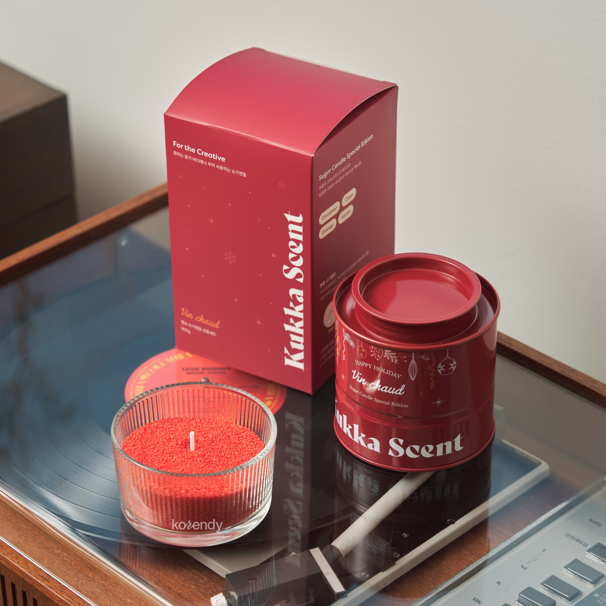 Kukka Scent - Sugar Candle Vin Chaud (Fitalatsız Parafinsiz, %99 Palm Wax + %1 Baharatlı Portakal ve Vanilya Kokulu İnci Mum) (%15-%30 Lansman İndirimi)