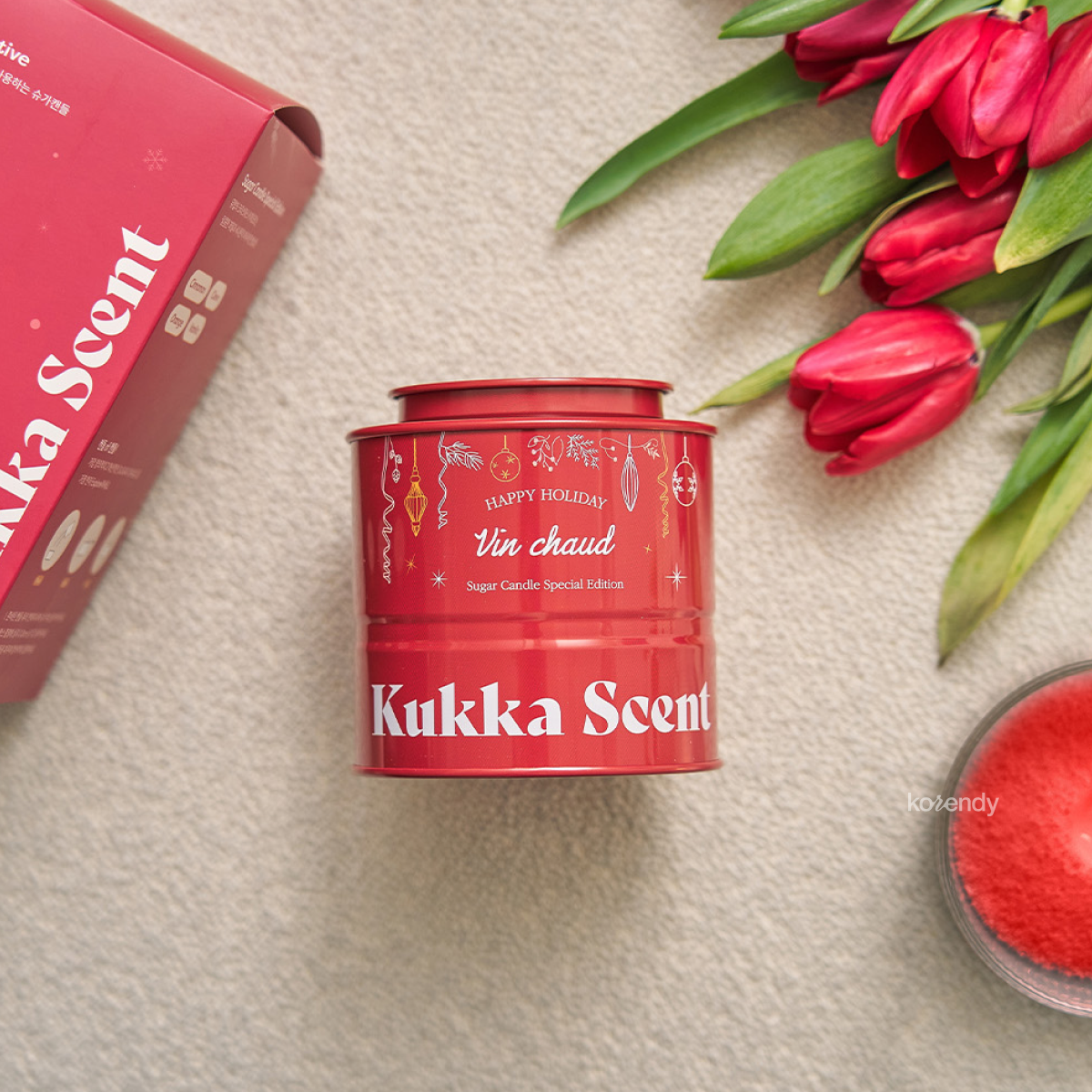 Kukka Scent - Sugar Candle Vin Chaud (Fitalatsız Parafinsiz, %99 Palm Wax + %1 Baharatlı Portakal ve Vanilya Kokulu İnci Mum) (%15-%30 Lansman İndirimi)