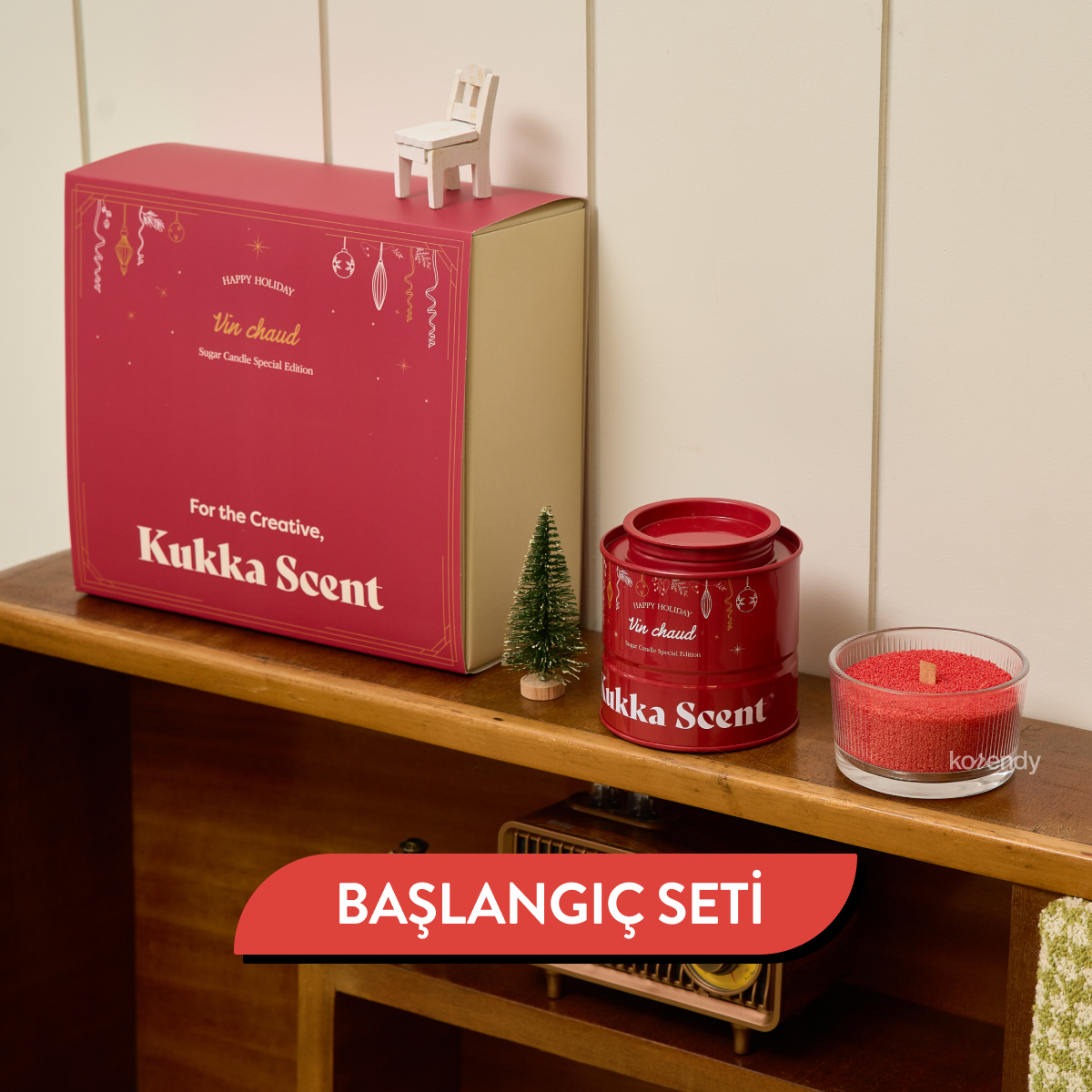 Kukka Scent - Sugar Candle Vin Chaud (Fitalatsız Parafinsiz, %99 Palm Wax + %1 Baharatlı Portakal ve Vanilya Kokulu İnci Mum) (%15-%30 Lansman İndirimi)