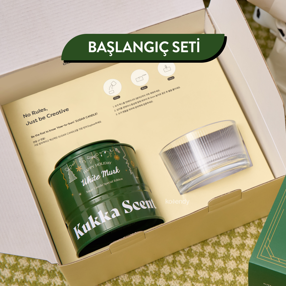 Kukka Scent - Sugar Candle White Musk (Fitalatsız Parafinsiz, %99 Palm Wax + %1 Beyaz Çiçek ve Misk Kokulu İnci Mum) (%15-%30 Lansman İndirimi)