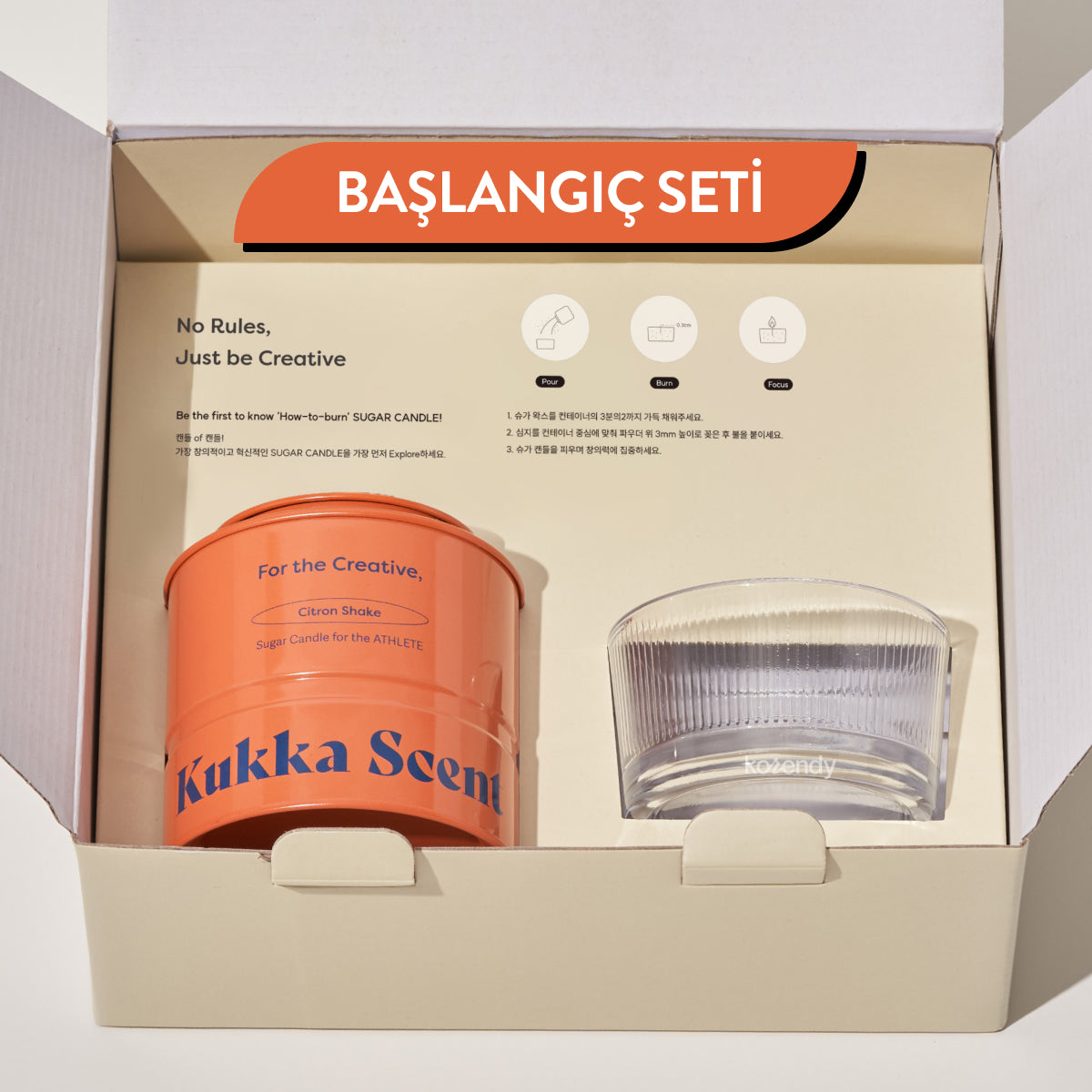 Kukka Scent - Sugar Candle Citron Shake (Fitalatsız Parafinsiz, %99 Palm Wax + %1 Narenciye Kokulu İnci Mum) (%15-%30 Lansman İndirimi)