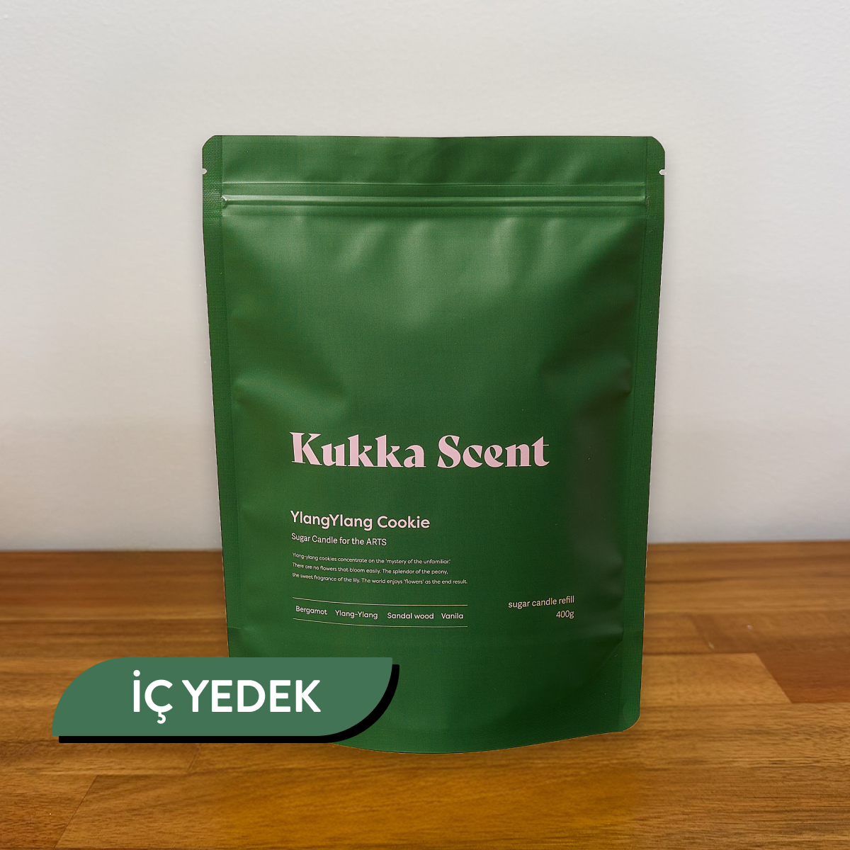 Kukka Scent - Sugar Candle Ylang Ylang Cookie (Fitalatsız Parafinsiz, %99 Palm Wax + %1 Egzotik Çiçek ve Vanilya Kokulu İnci Mum) (%15-%30 Lansman İndirimi)