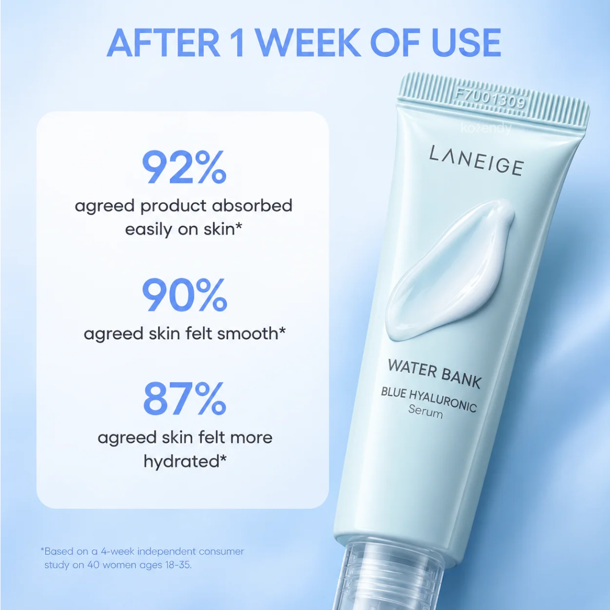 Laneige - Water Bank Blue Hyaluronic Serum (Uzun Süreli Hidrasyon Verici ve Elastikiyet Koruyucu Mavi Hyaluronik Asit Serumu) 25ml (%15-%30 Lansman İndirimi)