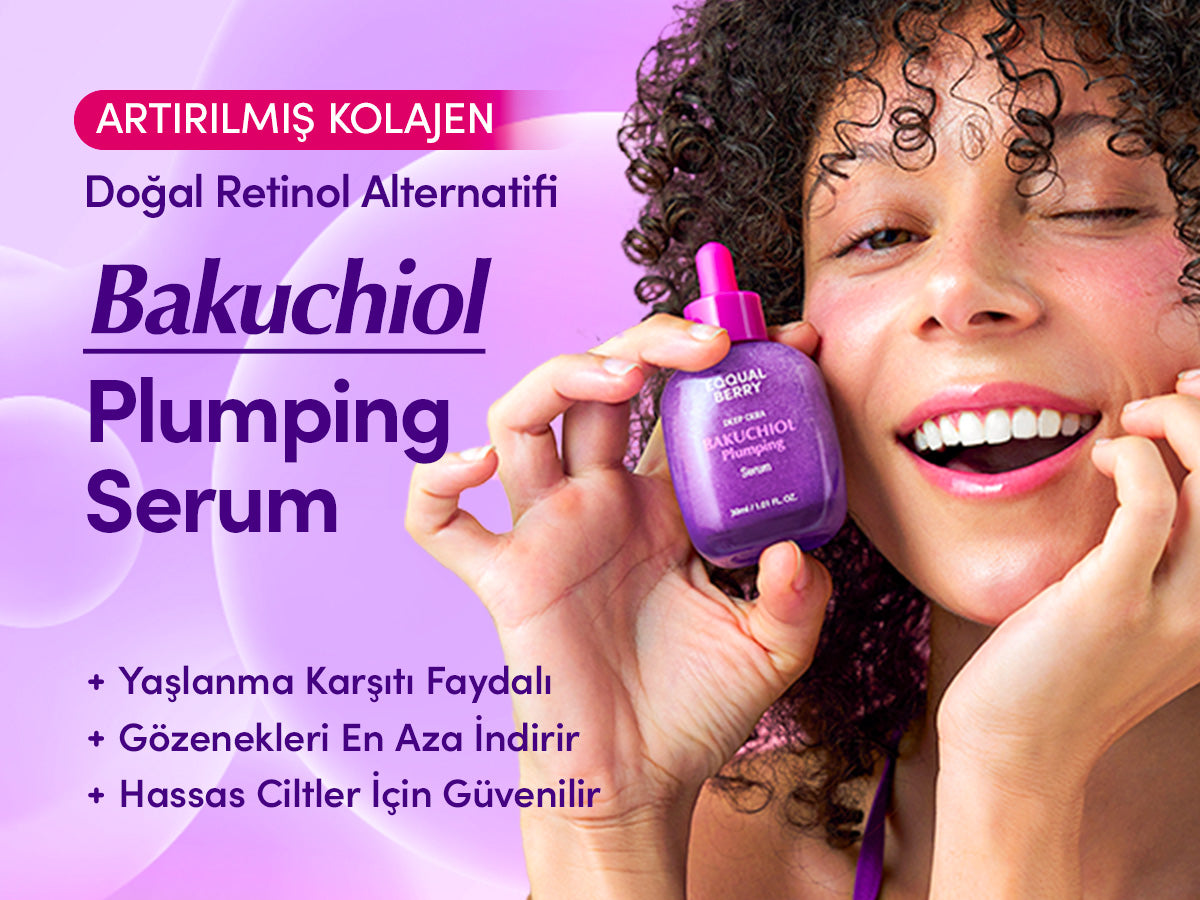 EqqualBerry - Bakuchiol Plumping Serum (Kırışıklık ve Geniş Gözenek Önleyici 13 Çeşit Peptitli Bakuchiol Serumu) 30ml