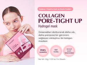 EqqualBerry - Collagen Pore Tight Up Hydrogel Mask (4'lü) (Geniş Gözenek ve Kırışıklık Önleyici 13 Farklı Peptitli Kolajenli Şeffaflaşan Maske)