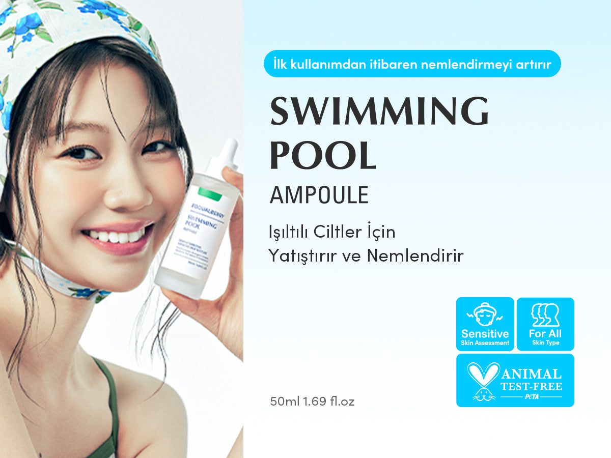EqqualBerry - Swimming Pool Ampoule (Yoğun Hidrasyon Verici ve Geniş Gözenek Önleyici 8 Hyaluronik Asitli Ampul) 50ml