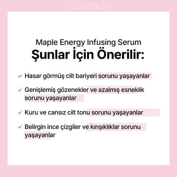 Klairs - Maple Energy Infusing Serum (Kırışıklık ve Geniş Gözenek Karşıtı 3 Çeşit Peptitli Serumu)