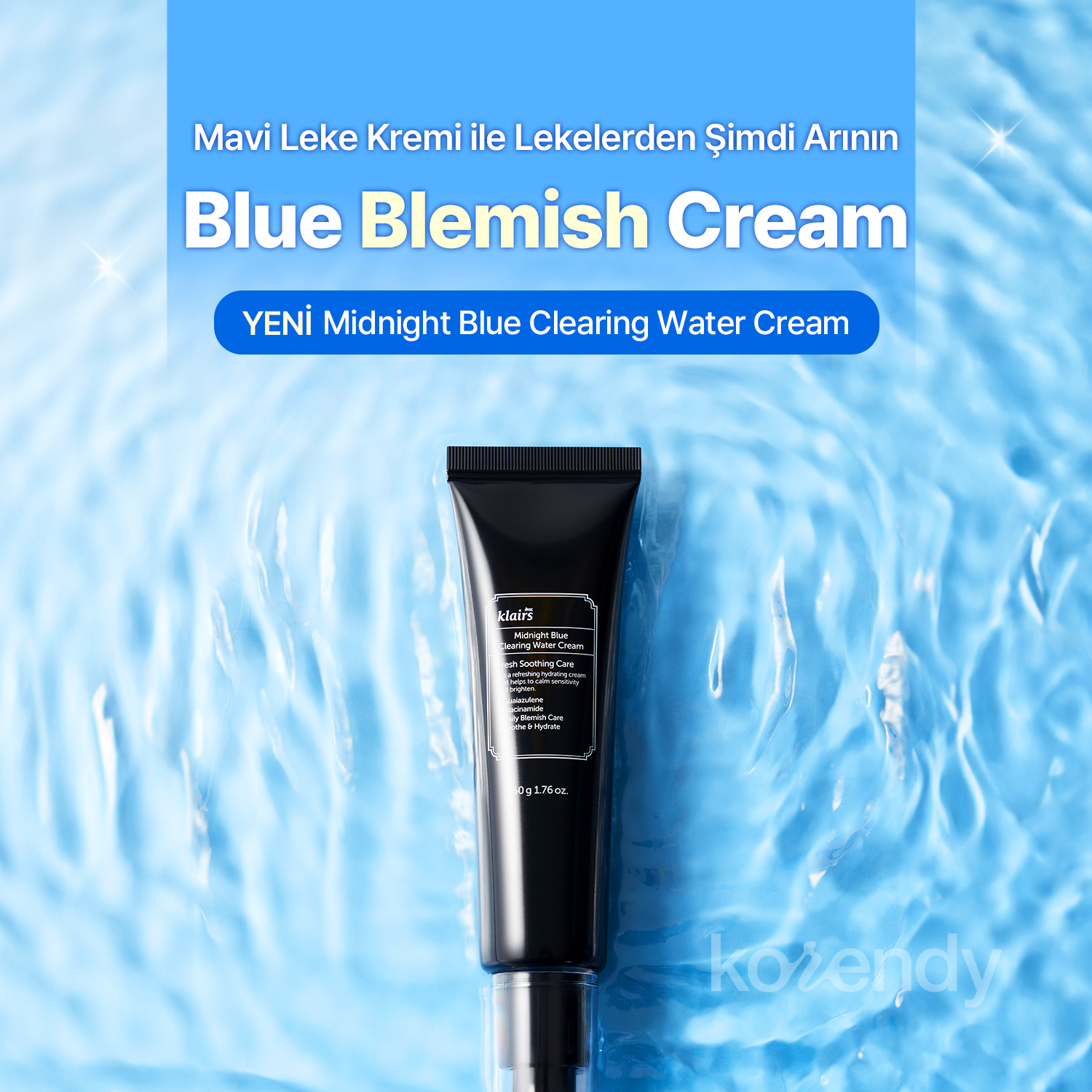 Klairs - Midnight Blue Clearing Water Cream (Leke ve Stres Karşıtı