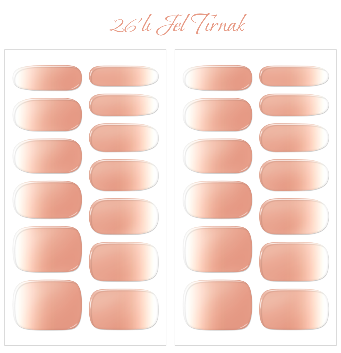 Gelato Factory - Solar Cured Gel Nail #NB-002 Dry Rose Syrup - Jel Oje Bantı Takma Tırnak 26'lı EL için