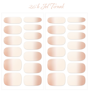 Gelato Factory - Solar Cured Gel Nail #NB-007 Baby Boomer - Jel Oje Bantı Takma Tırnak 26'lı EL için