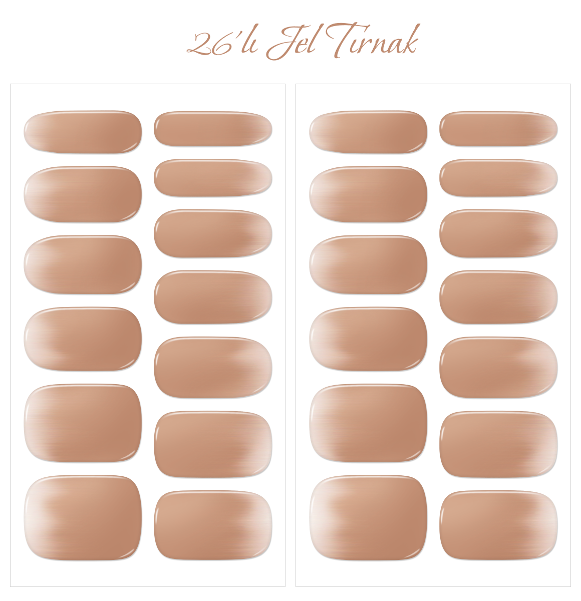 Gelato Factory - Solar Cured Gel Nail #NB-008 Soft Beige - Jel Oje Bantı Takma Tırnak 26'lı EL için