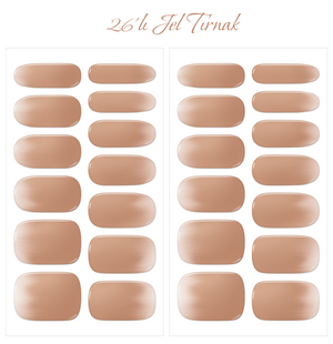 Gelato Factory - Solar Cured Gel Nail #NB-008 Soft Beige - Jel Oje Bantı Takma Tırnak 26'lı EL için