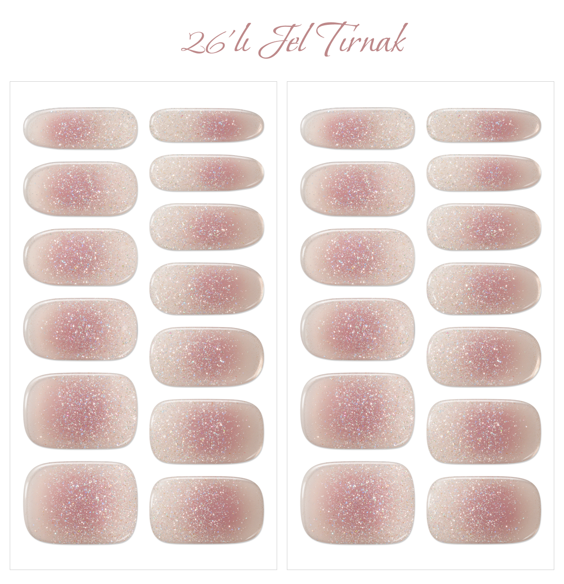Gelato Factory - Solar Cured Gel Nail #ND-020 Hyper - Jel Oje Bantı Takma Tırnak 26'lı EL için