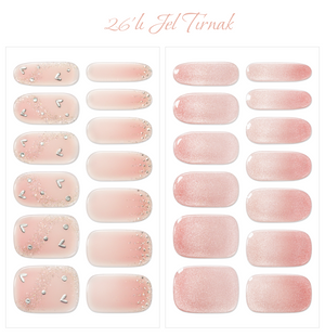 Gelato Factory - Solar Cured Gel Nail #ND-026 Pink Romance - Jel Oje Bantı Takma Tırnak 26'lı EL için