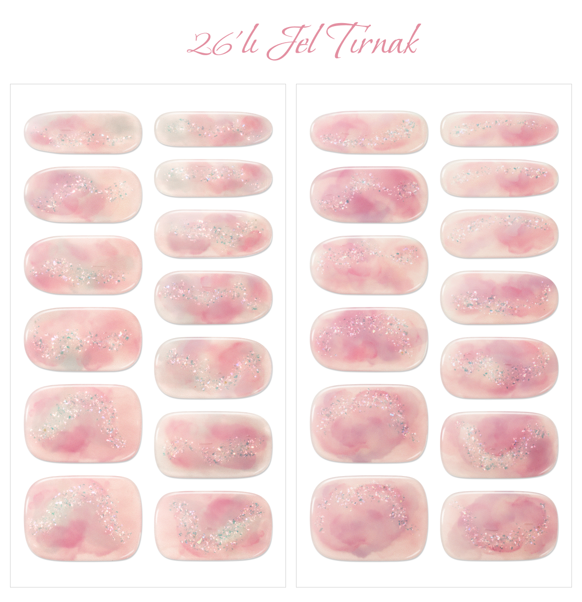 Gelato Factory - Solar Cured Gel Nail #ND-044 Conch Shell - Jel Oje Bantı Takma Tırnak 26'lı EL için