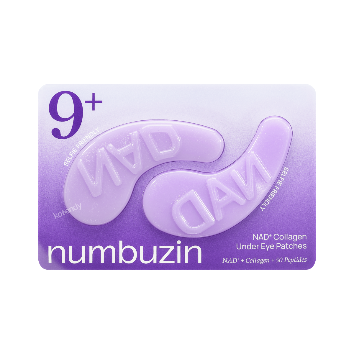 Numbuzin - No.9 NAD+ Collagen Under Eye Patches (Koyu Halka ve Şişkinlik İçin NAD+ ve Kolajen İçeren Mor Işıltılı Göz Altı Bantları) 5ad