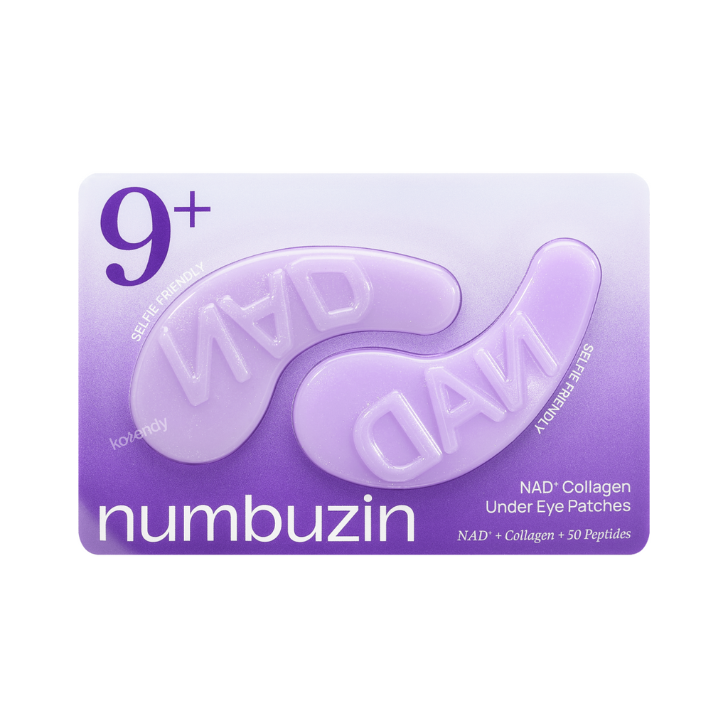 Numbuzin - No.9 NAD+ Collagen Under Eye Patches (Koyu Halka ve Şişkinlik İçin NAD+ ve Kolajen İçeren Mor Işıltılı Göz Altı Bantları) 5ad
