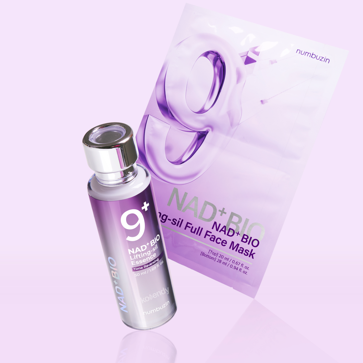Numbuzin - No.9 Nmn Bio Lifting-Sil Essence Set (Sarkma Önleyici ve Elastikiyet Koruyucu NAD+ Bio-Lifting Esans ve Maske Seti)