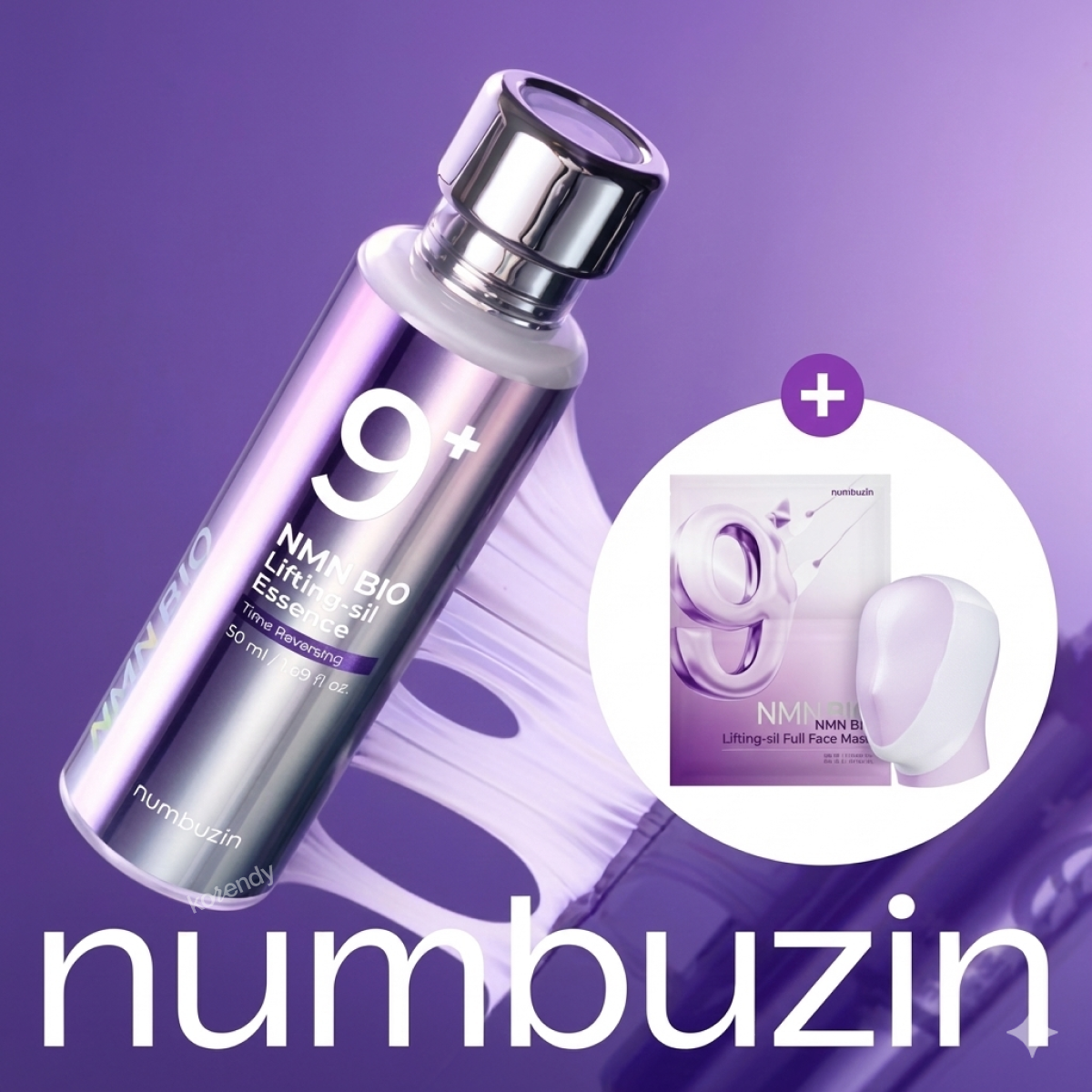 Numbuzin - No.9 Nmn Bio Lifting-Sil Essence Set (Sarkma Önleyici ve Elastikiyet Koruyucu NAD+ Bio-Lifting Esans ve Maske Seti)