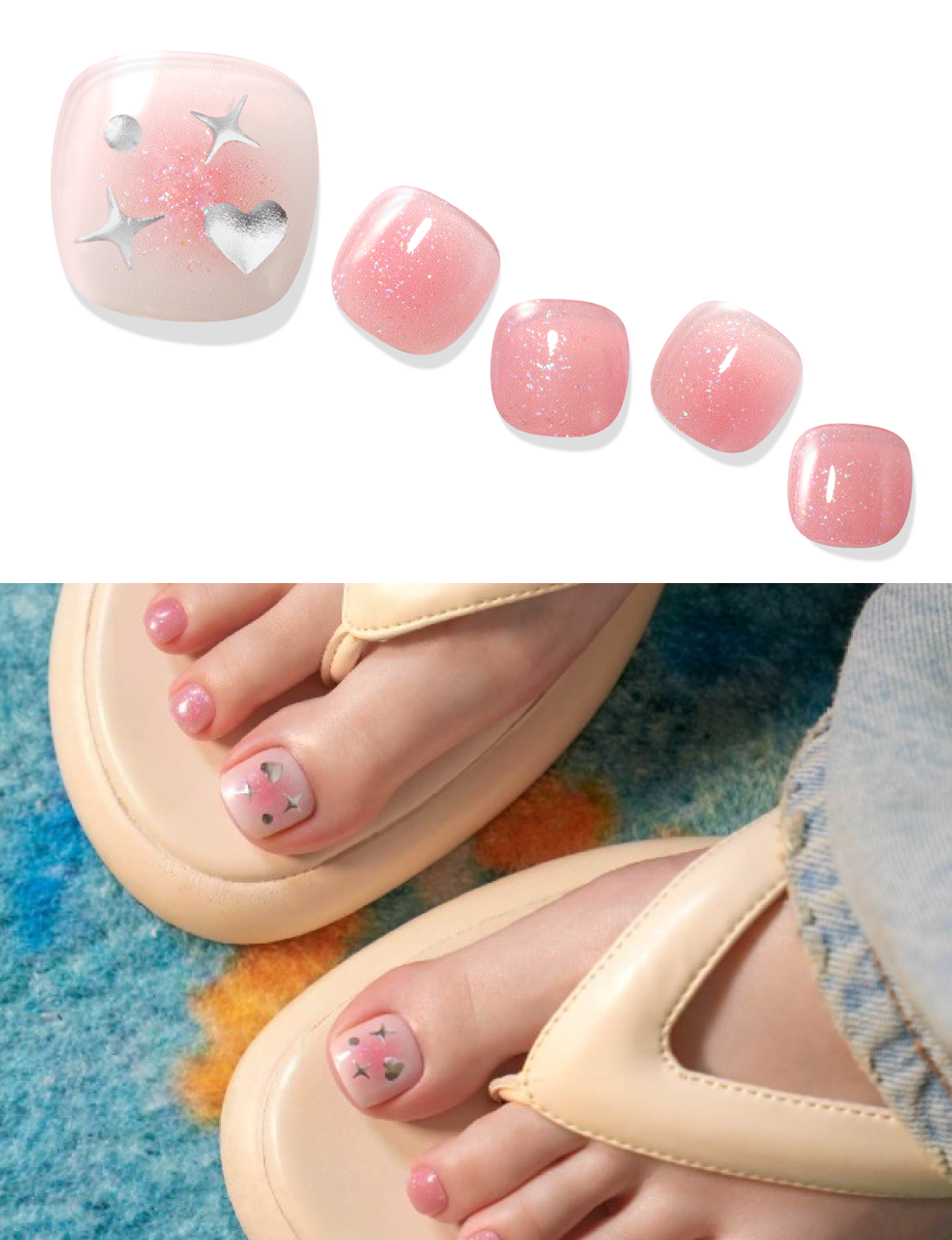 Gelato Factory - Solar Cured Gel Pedi #PD-003 Kitsch Cheek - Jel Oje Bantı Takma Tırnak 30'lu AYAK için