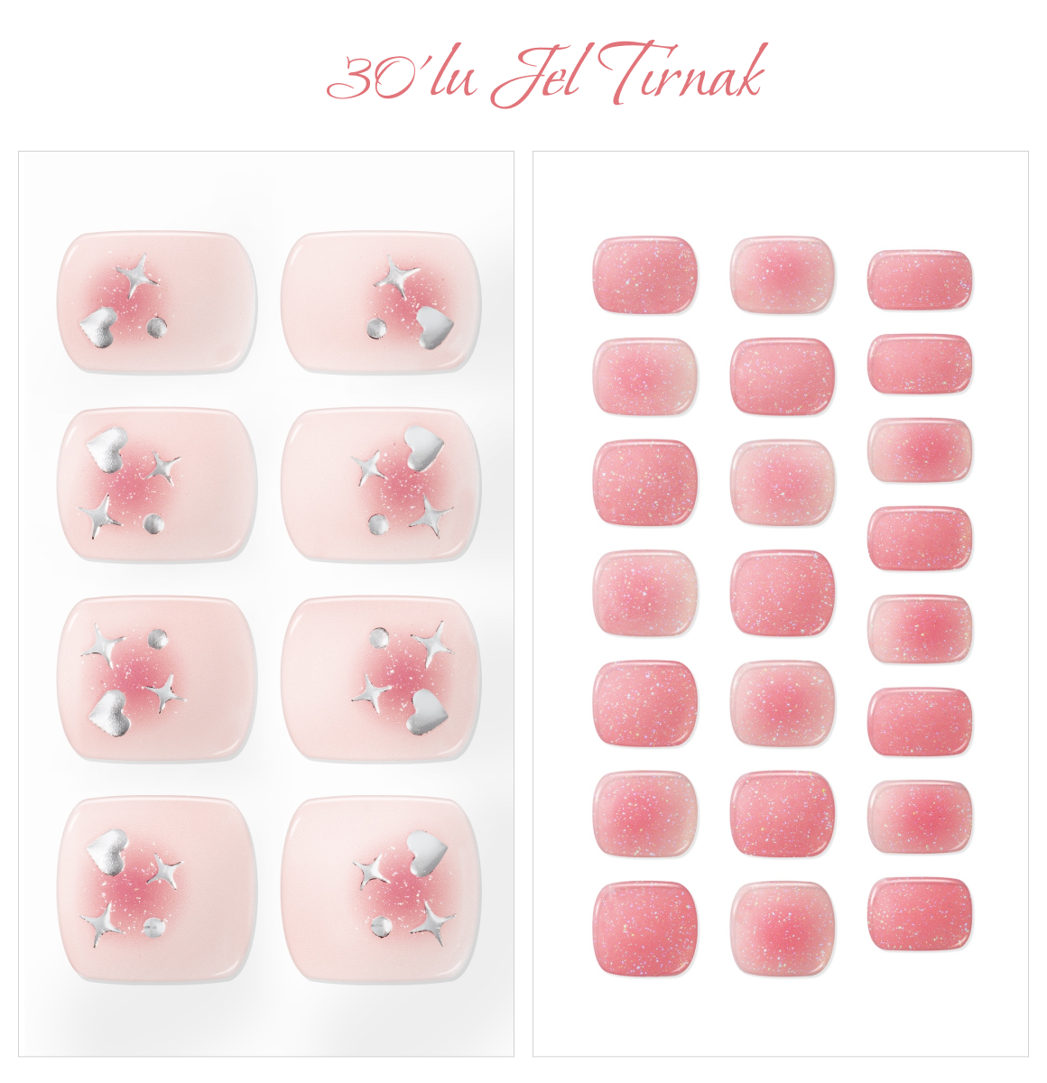Gelato Factory - Solar Cured Gel Pedi #PD-003 Kitsch Cheek - Jel Oje Bantı Takma Tırnak 30'lu AYAK için