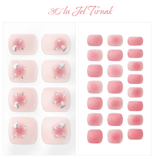 Gelato Factory - Solar Cured Gel Pedi #PD-003 Kitsch Cheek - Jel Oje Bantı Takma Tırnak 30'lu AYAK için