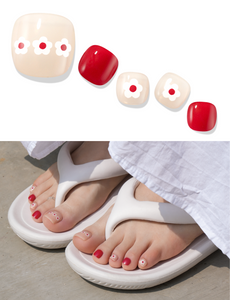 Gelato Factory - Solar Cured Gel Pedi #PD-006 Retro Flower - Jel Oje Bantı Takma Tırnak 30'lu AYAK için