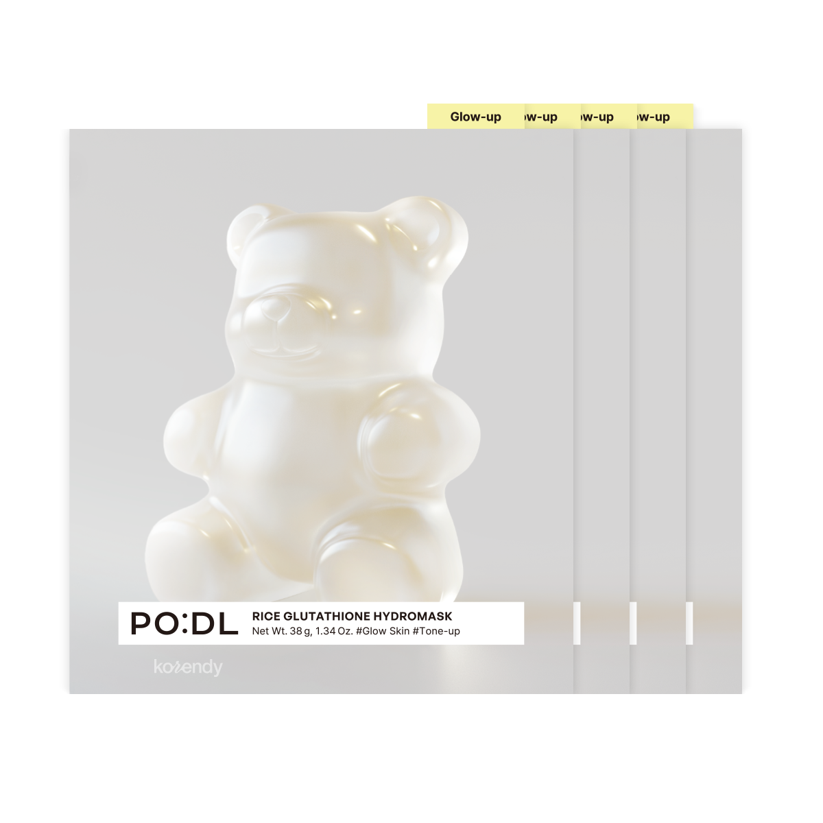 PODL - Rice Glutathione HydroMask (Leke Önleyici ve Parlatıcı Fermente Pirinçli Hidrojel Maske) 4lü (%30 Tanıtım İndirimli)