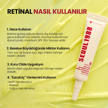 K-Secret - Seoul 1988 Advanced Shot: Retinal Liposome 12% + Black Rice (Kırışıklık Önleyici 12% Lipozomal Retinal ve Siyah Pirinçli Mikro Spiküllü Bakım Kremi) 15ml