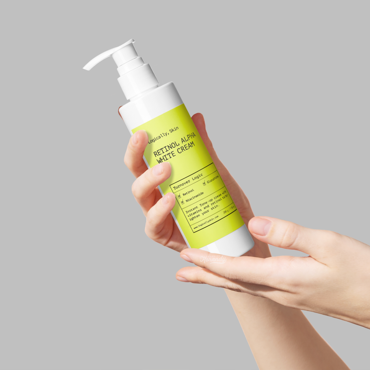 Logically Skin - Retinol Alpha White Cream (Pürüz ve Leke Karşıtı Parlatıcı Retinollü Gece Vücut Kremi) 200ml (%25 Tanıtım indirimli)