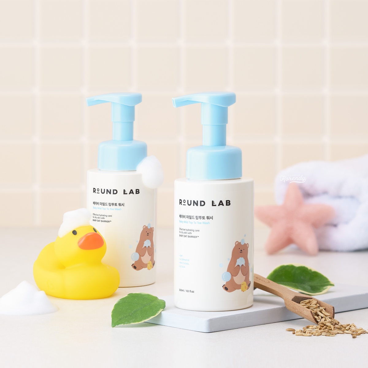 Round Lab - Baby Mild Top to Toe Wash (Arındırıcı ve Bariyer Koruyucu 5 Çeşit Seramidli ve Yulaflı Bebek Temizlik Köpüğü) 300ml