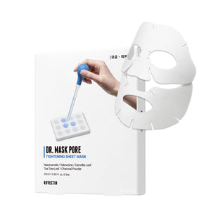 Rovectin - Dr. Mask Pore (Geniş Gözenek ve Yağlanma Karşıtı Kömür Tozlu Kağıt Maske) 5li