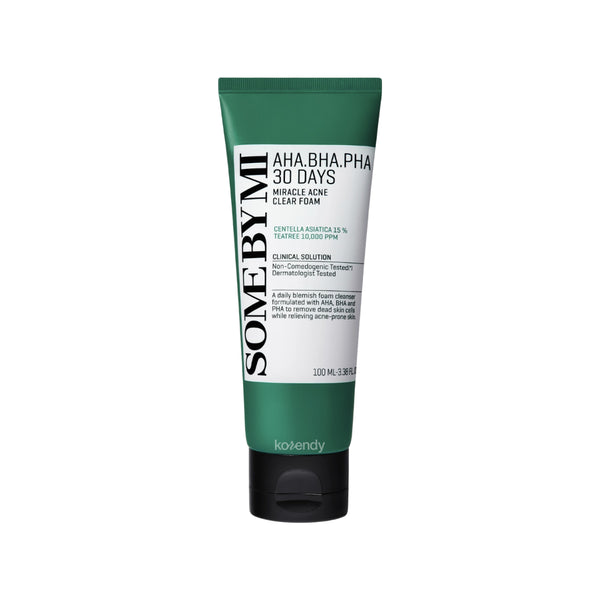 Some By Mi - AHA BHA PHA 30 Days Miracle Acne Clear Foam (Gözenek ve Sebum Dengeleyici AHA BHA PHA İçeren Köpük Temizleyici) 100ml (%25 İndirimli)