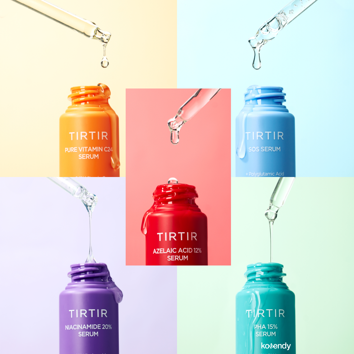 TIRTIR - 5 Actives Power Serums Kit (Leke ve Geniş Gözenek Önleyici Stres-Savar 5 Farklı Aktif İçerikli Mini Bakım Seti) 50ml