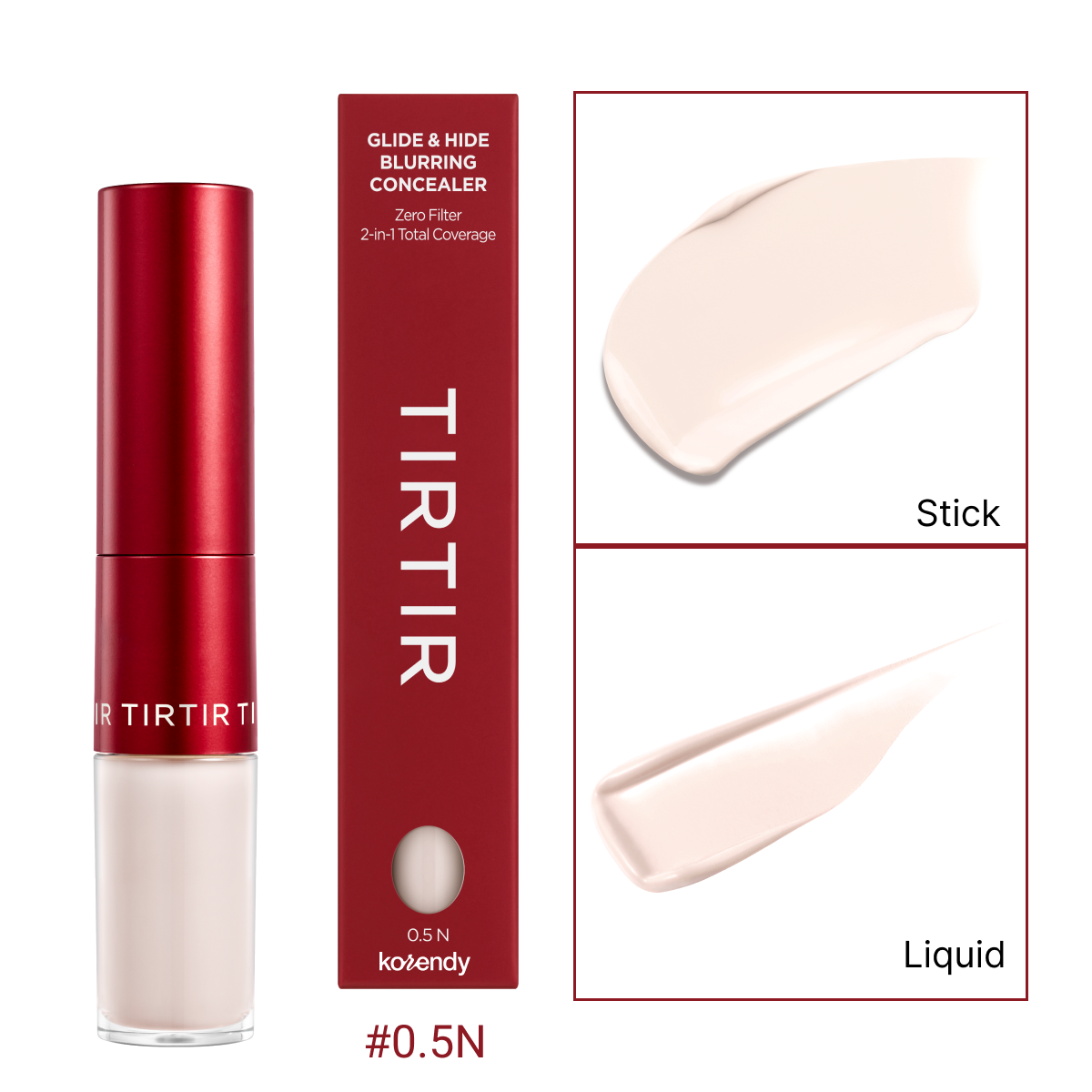 TIRTIR - Glide & Hide Blurring Concealer (Gözenek Blurlayıcı ve Koyu Leke Örtücü Doğal Bitişli Çift Taraflı Kapatıcı) 8g (%40 İndirimli)