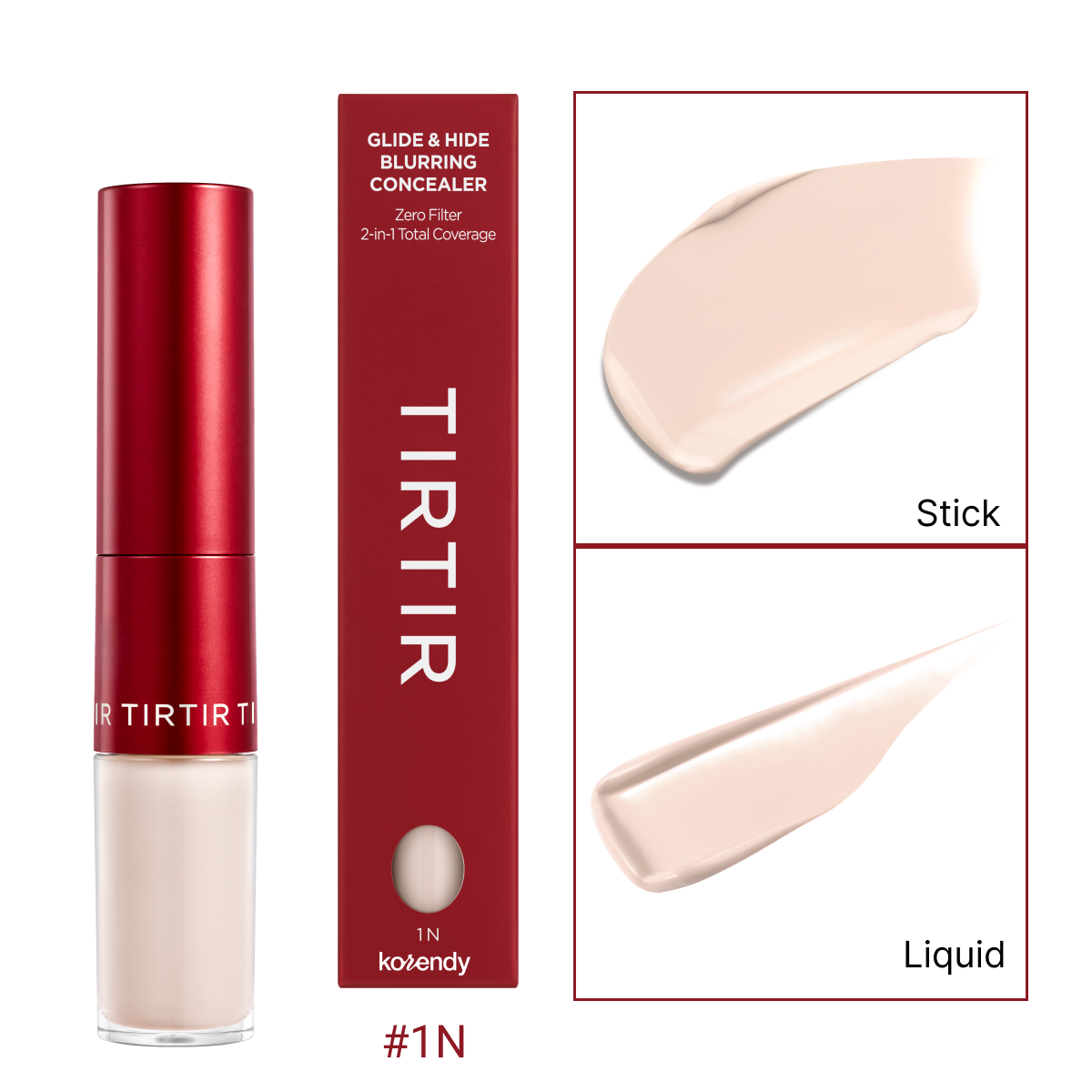 TIRTIR - Glide & Hide Blurring Concealer (Gözenek Blurlayıcı ve Koyu Leke Örtücü Doğal Bitişli Çift Taraflı Kapatıcı) 8g (%40 İndirimli)