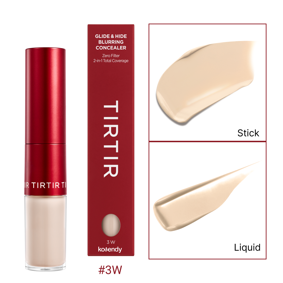 TIRTIR - Glide & Hide Blurring Concealer (Gözenek Blurlayıcı ve Koyu Leke Örtücü Doğal Bitişli Çift Taraflı Kapatıcı) 8g (%40 İndirimli)