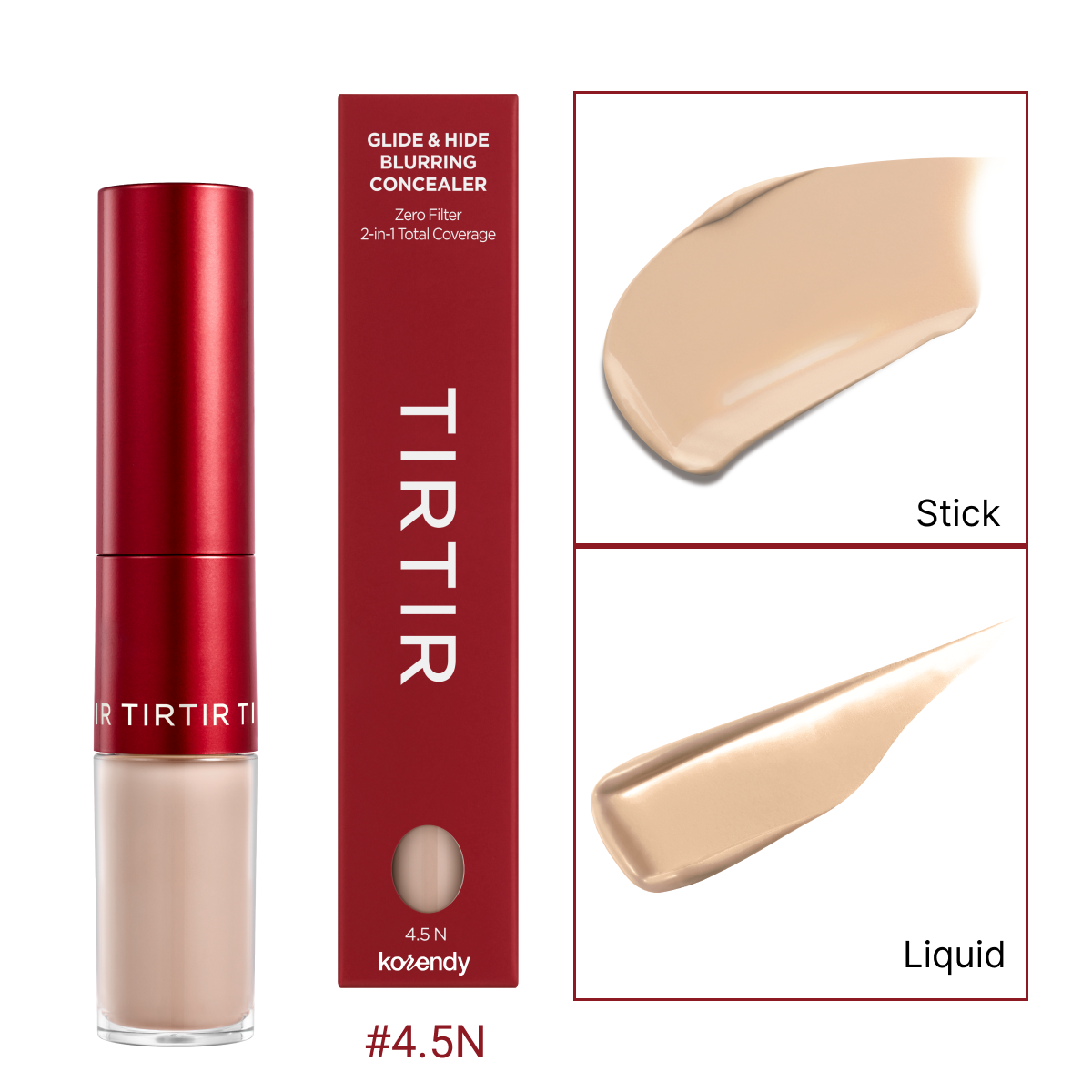 TIRTIR - Glide & Hide Blurring Concealer (Gözenek Blurlayıcı ve Koyu Leke Örtücü Doğal Bitişli Çift Taraflı Kapatıcı) 8g (%40 İndirimli)